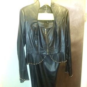 Soft Italian Leather 2 piece suit